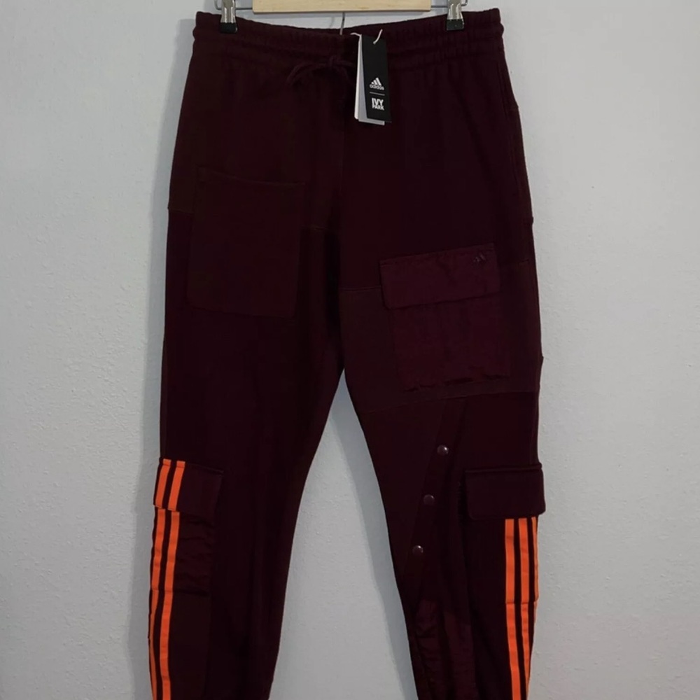 Beyoncé Ivy Park Adidas Rare Drop 1 Maroon Cargo Sweatpants Small New